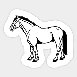 black horse line art Sticker